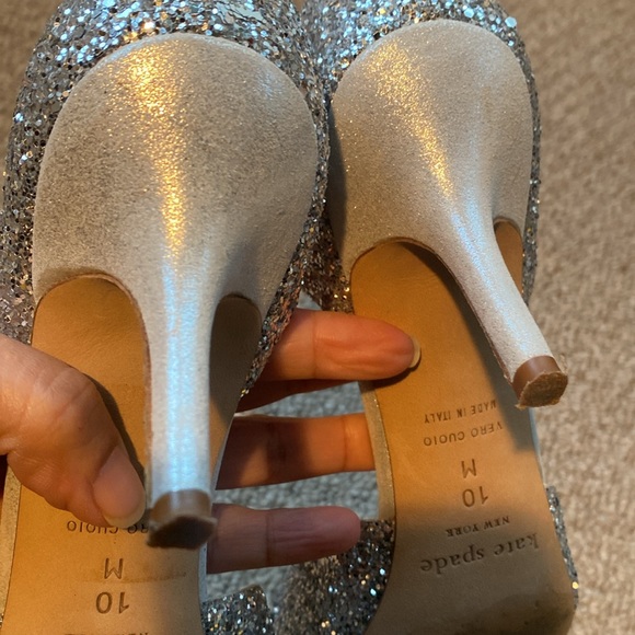 Kate Spade Silver Sela Heels in size 10 - Picture 13 of 15